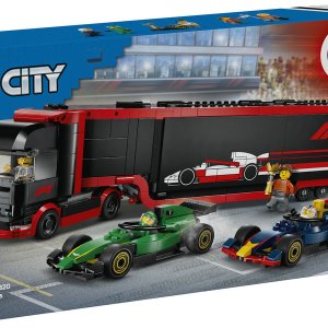 LEGO City 60445 F1® lastbil med RB20 & AMR24 F1® bilar