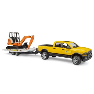 Bruder RAM Rental Service med släp och minigrävare